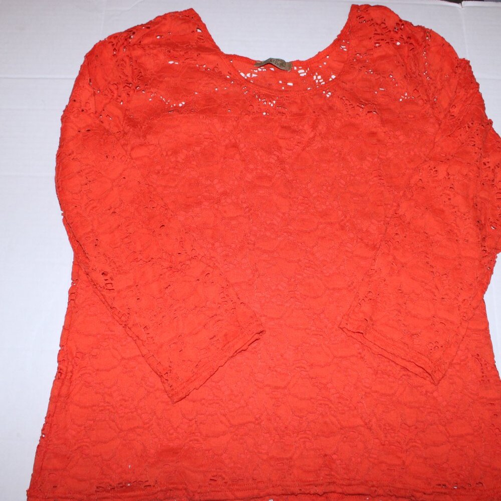 Peck & Peck Orange Lace Lined XL Shirt - Picture 6 of 6